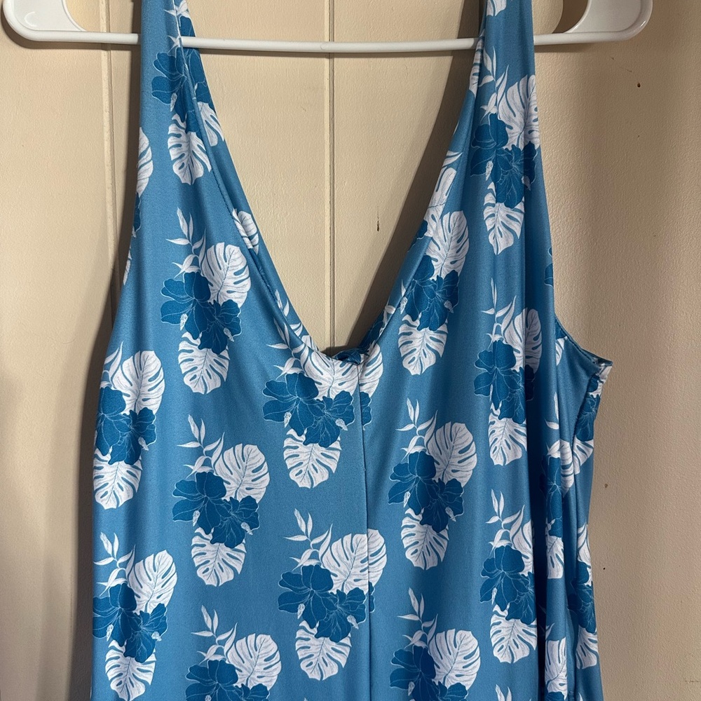 Elegant Blue Floral Women's Jumpsuit